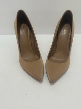 ALDO Women's Beige Pointed-Toe Leather Pumps